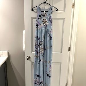 Pink blush maternity maxi dress